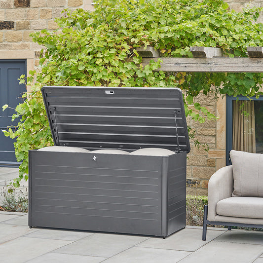 Rhode Island Large Galvanised Steel Cushion Box in Anthracite