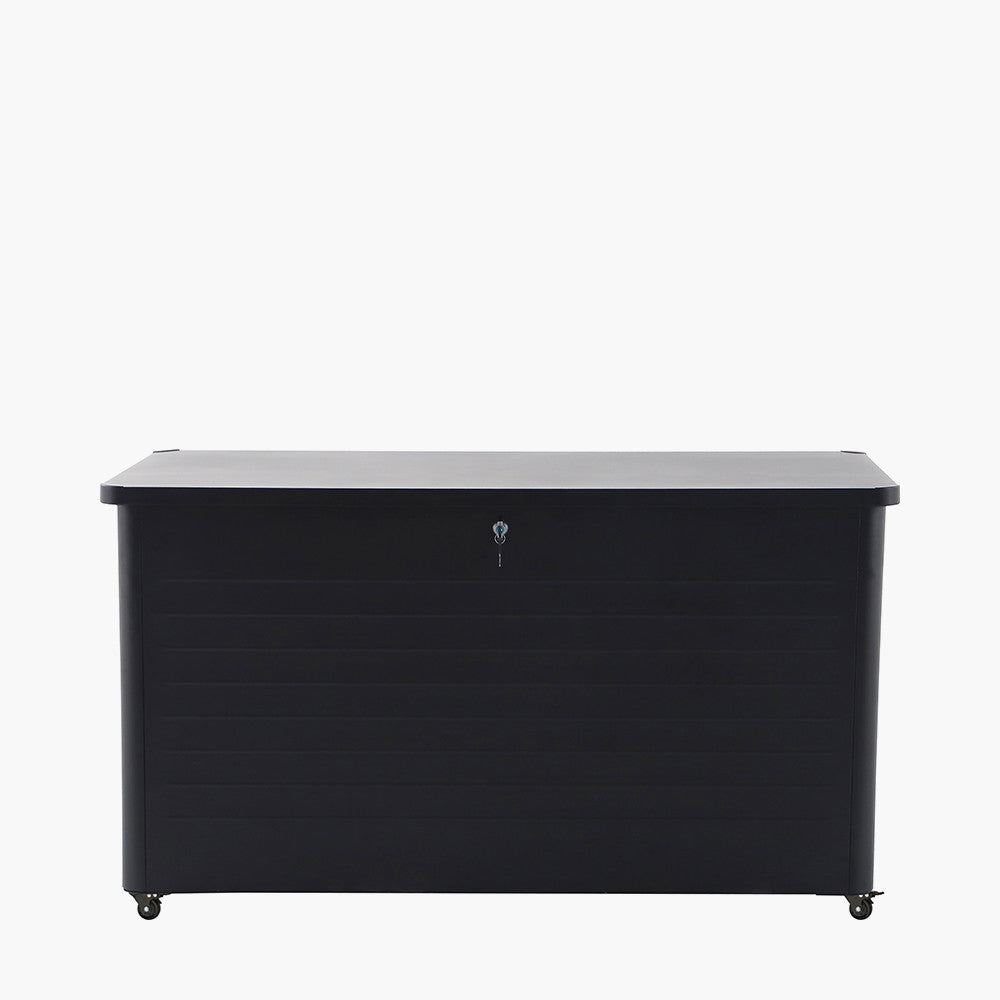 Rhode Island Large Galvanised Steel Cushion Box Black