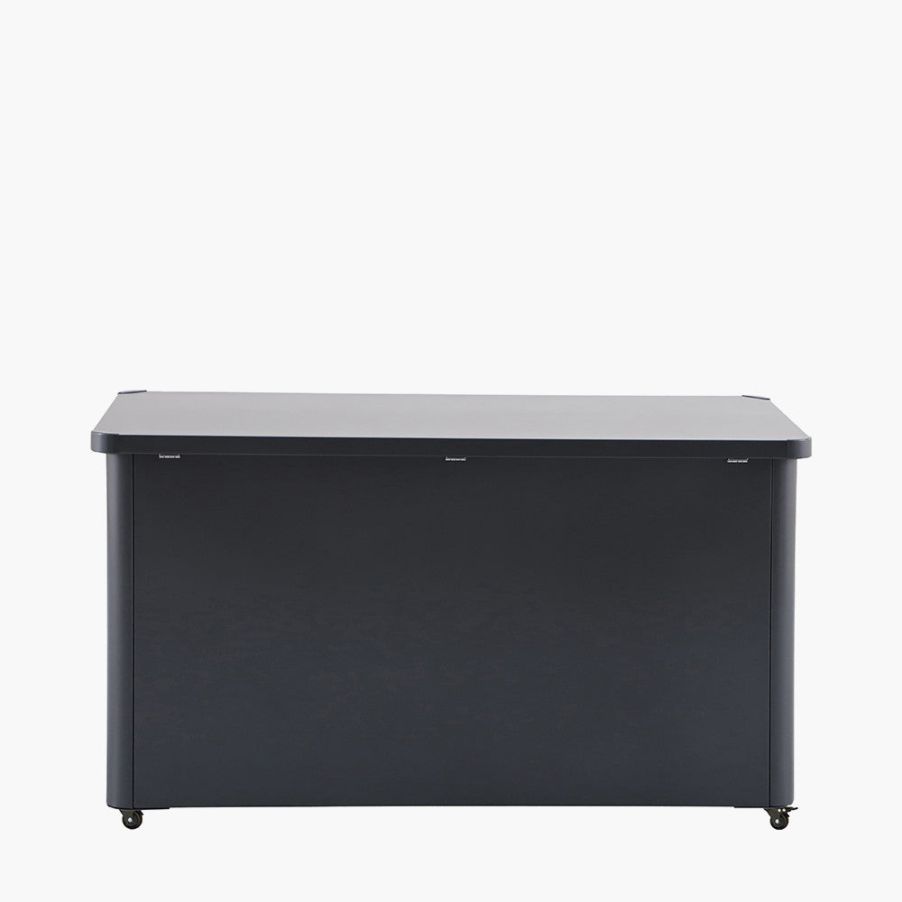 Rhode Island Large Galvanised Steel Cushion Box Black