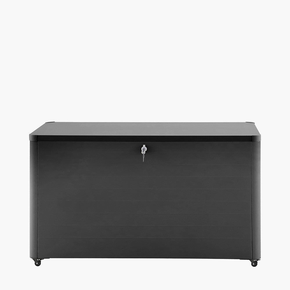 Rhode Island Small Galvanised Steel Cushion Box in Black
