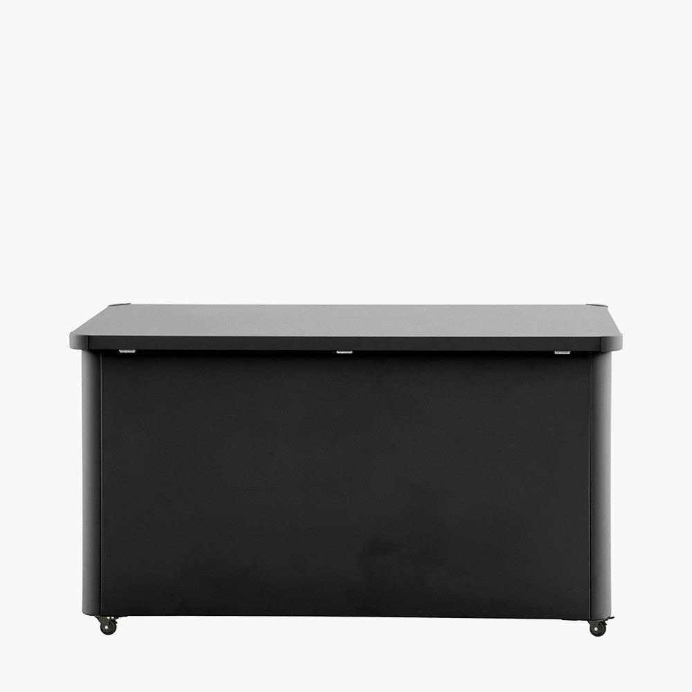 Rhode Island Small Galvanised Steel Cushion Box in Black