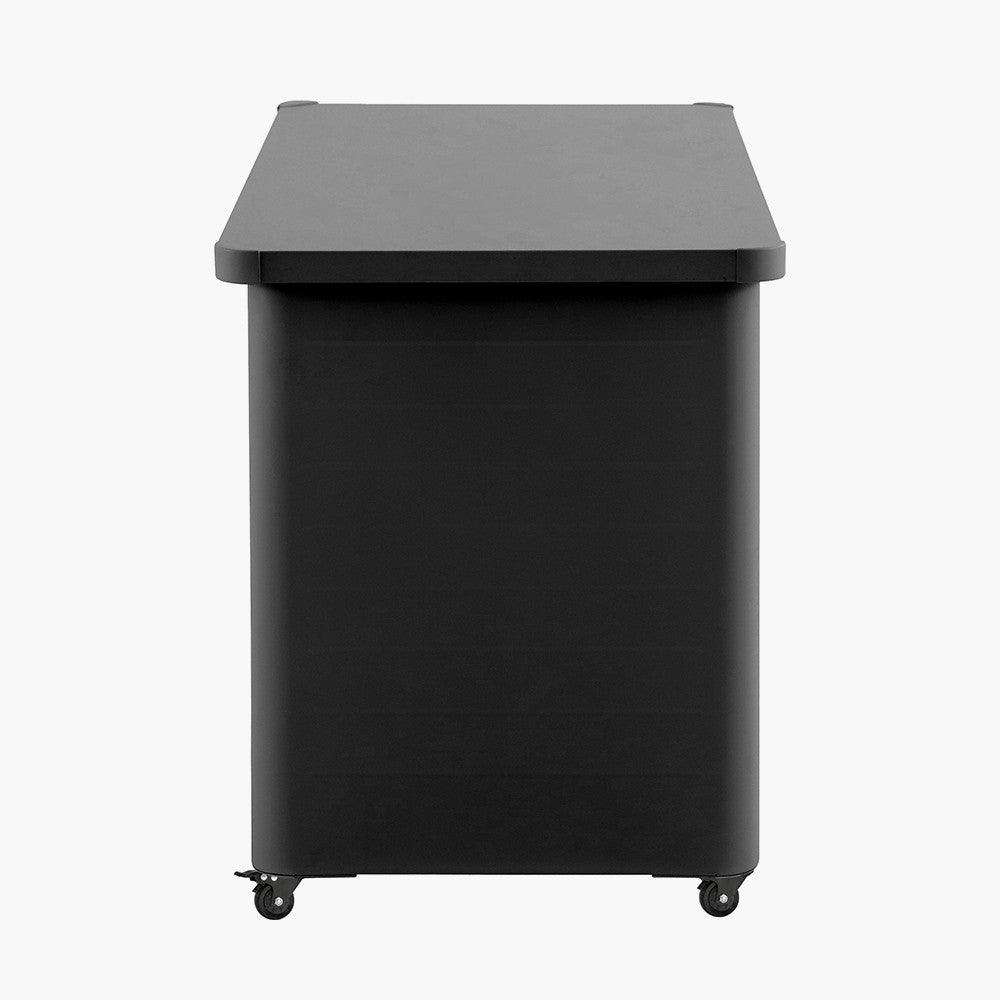 Rhode Island Small Galvanised Steel Cushion Box in Black
