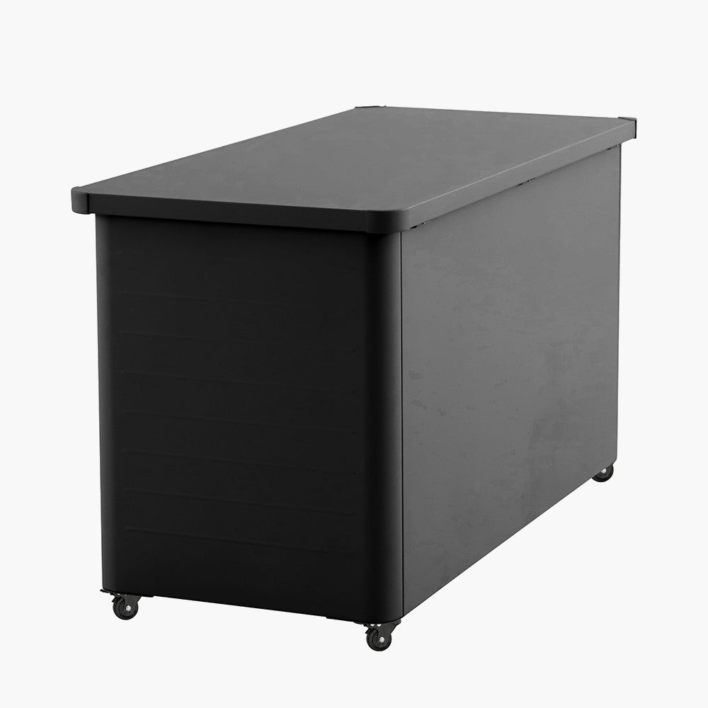 Rhode Island Small Galvanised Steel Cushion Box in Black