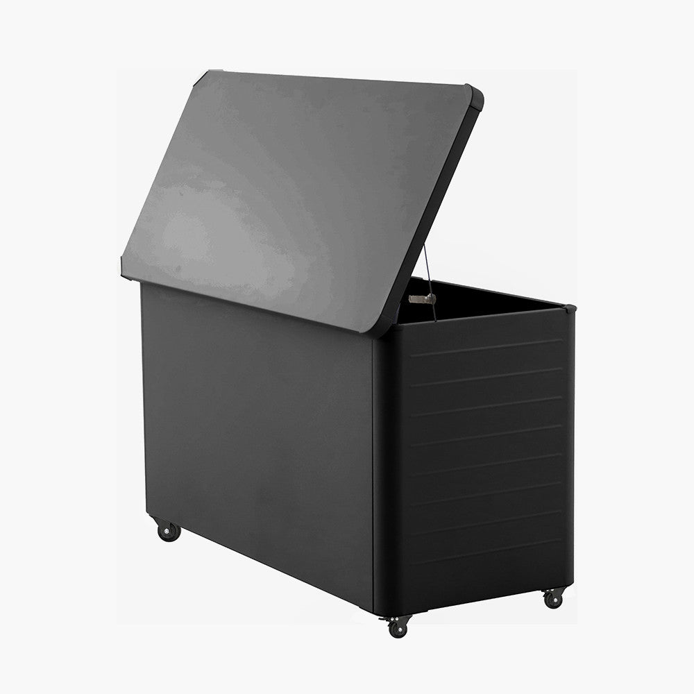 Rhode Island Small Galvanised Steel Cushion Box in Black