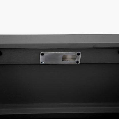 Rhode Island Small Galvanised Steel Cushion Box in Black