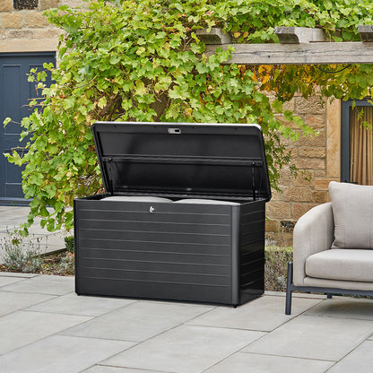 Rhode Island Small Galvanised Steel Cushion Box in Black