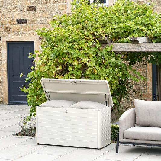 Rhode Island Small Galvanised Steel Cushion Box in Pebble