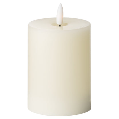 Luxe Collection Natural Glow 3x4 LED Cream Wax Candle – Real Wax Flameless Candle for Cosy Ambience