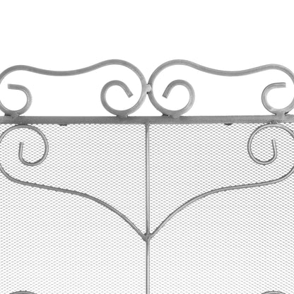 Heavy Large Antique Silver Fire Screen – Elegant Handcrafted Fireplace Guard