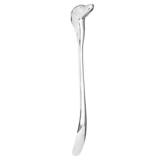 Silver Nickel Dog Head Detail Shoe Horn – Elegant Decorative Shoe Accessory for Timeless Interiors