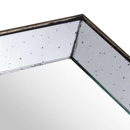 Astor Distressed Mirrored Square Small Tray with Wooden Detailing – Rustic Luxe Accent for Modern UK Homes