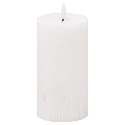 Luxe Collection Natural Glow 3x6 Textured Ribbed LED Candle