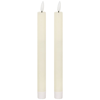 Luxe Collection Natural Glow S/ 2 Ivory LED Dinner Candles
