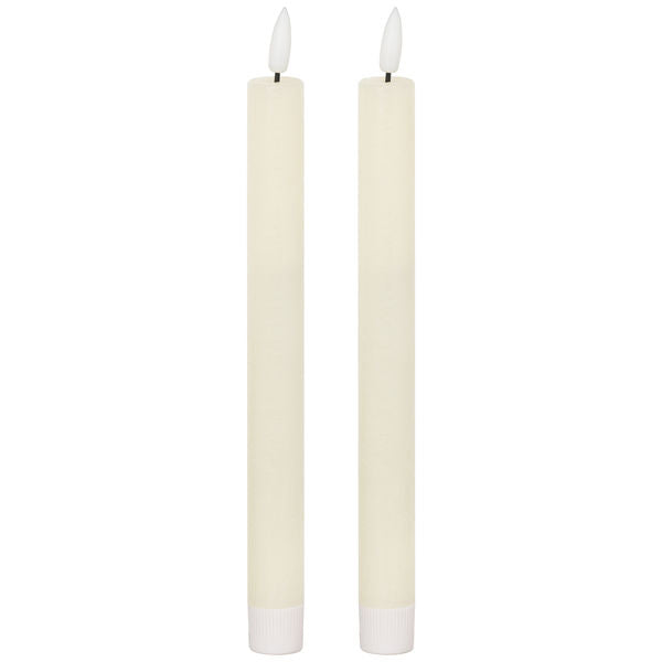 Luxe Collection Natural Glow S/ 2 Ivory LED Dinner Candles