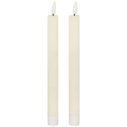 Luxe Collection Natural Glow S/ 2 Ivory LED Dinner Candles