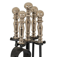 Chrome Handled Dutchess Companion Set | Luxury Fireplace Tools UK