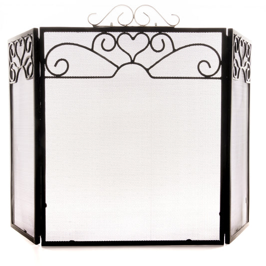 Chrome Topped Three Fold Fire Screen – Elegant Fireside Protection