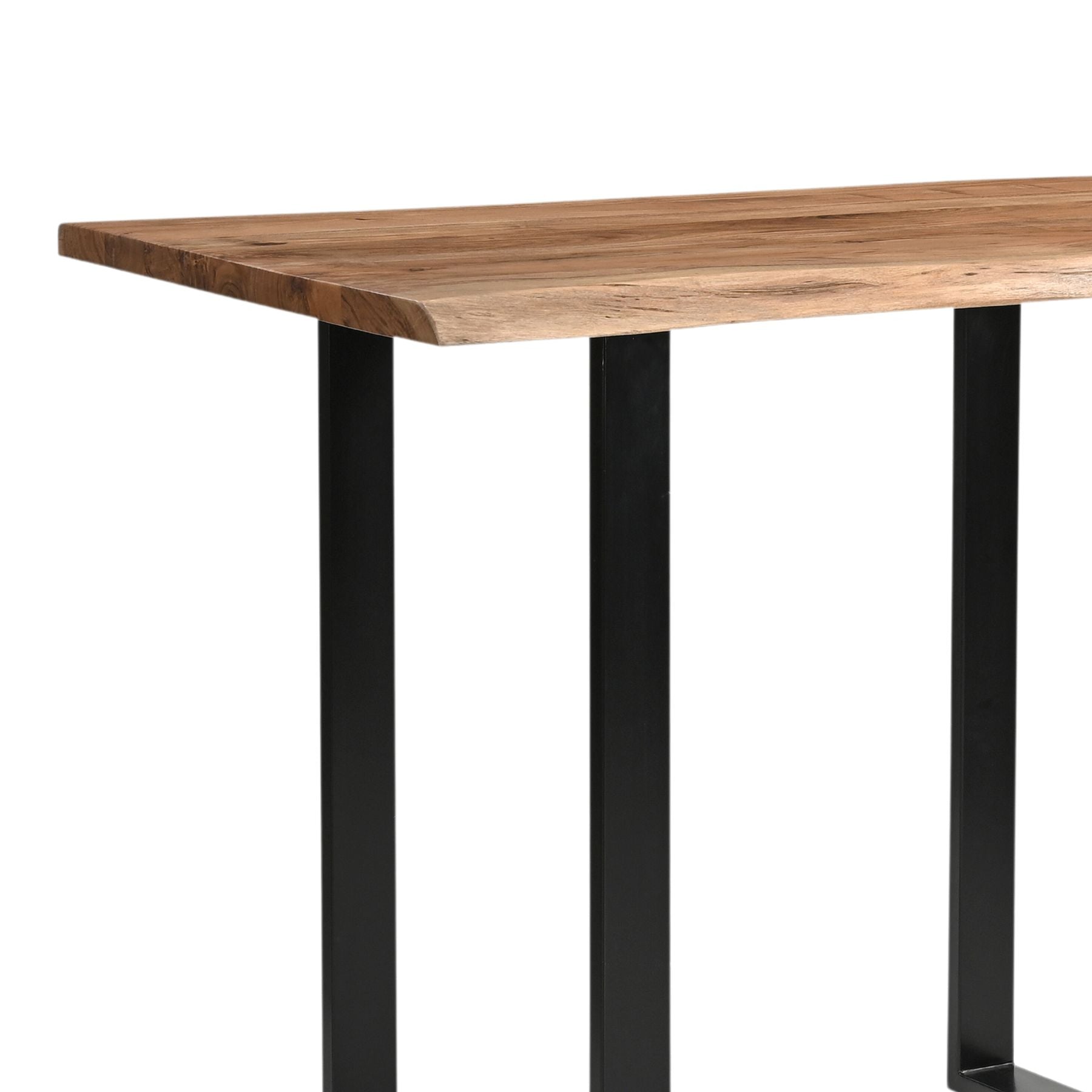 The Live Edge Small Bar Table is a stunning centrepiece for any home bar or entertainment space. Crafted from Indian hardwood (acacia) paired with a sleek metal base. Shop online today at www.nobleandnook.co.uk