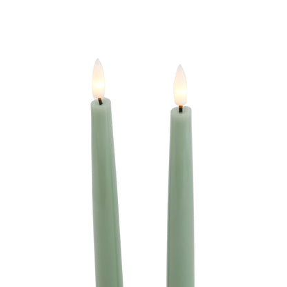 Luxe Collection Set of 2 Sage LED Wax Dinner Candles