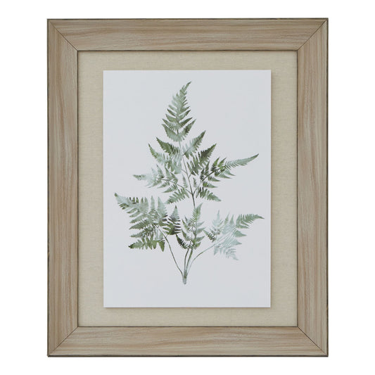 Watercolour Bracken Fern in Washed Wood Frame