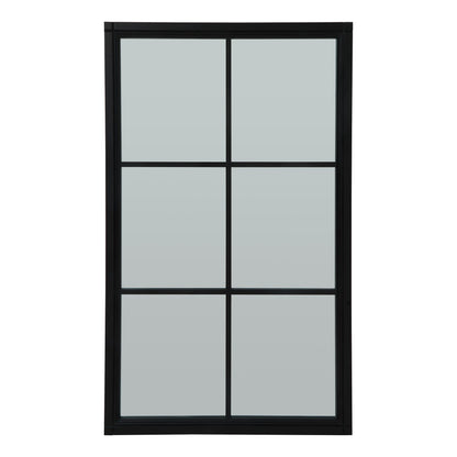 Black Wood Large Window Mirror
