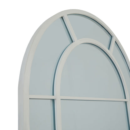 White Large Arched Window Mirror – 200cm Gothic-Style Tall Wall Mirror