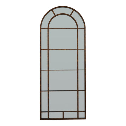 Rust Effect Large Arched Window Mirror – 200cm Industrial Style Floor Mirror