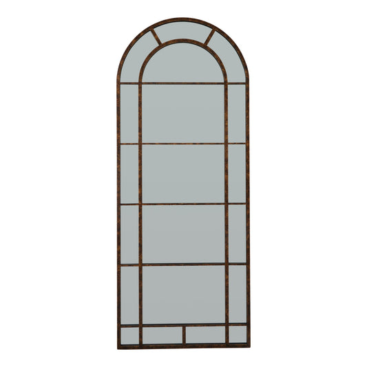 Rust Effect Large Arched Window Mirror – 200cm Industrial Style Floor Mirror
