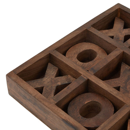 Natural Noughts and Crosses Game – Handcrafted Wooden Decorative Board Game