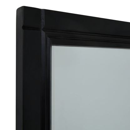 Black Wood XL Window Floor Mirror