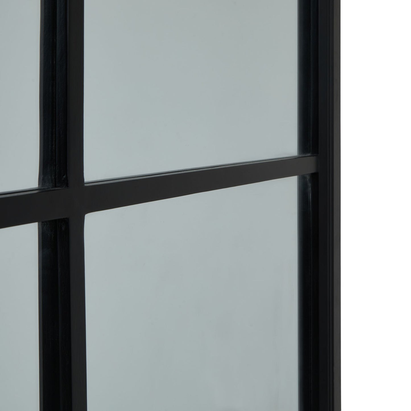 Black Wood XL Window Floor Mirror