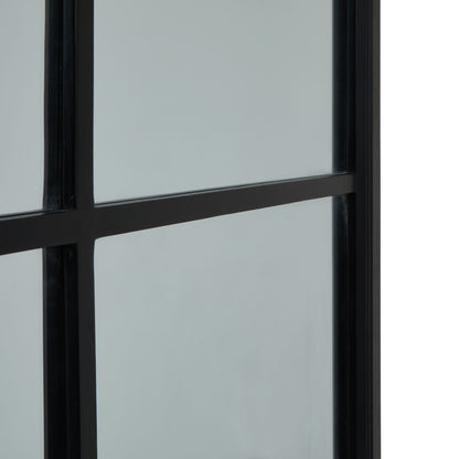 Black Wood XL Window Floor Mirror