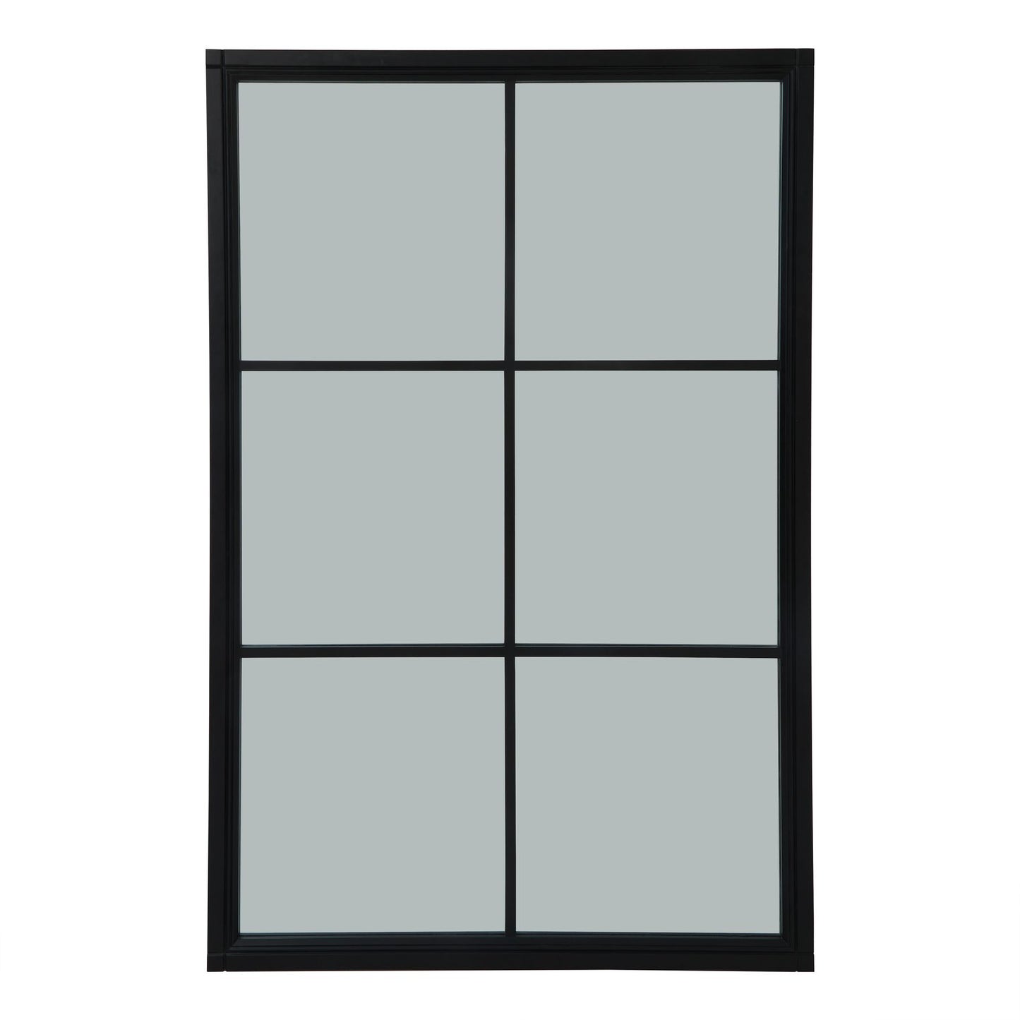 Black Wood XL Window Floor Mirror