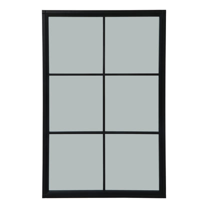Black Wood XL Window Floor Mirror