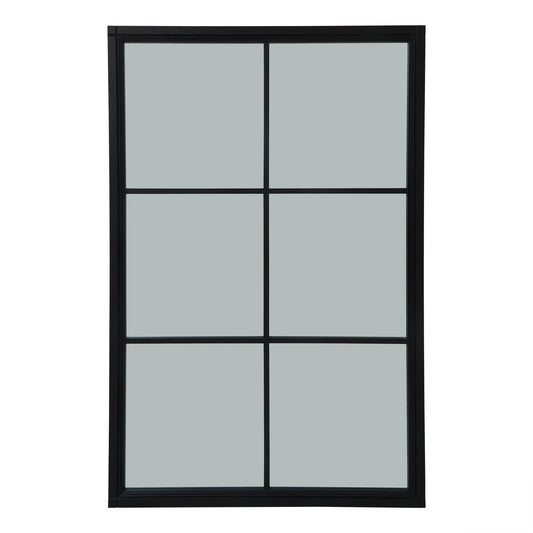 Black Wood XL Window Floor Mirror