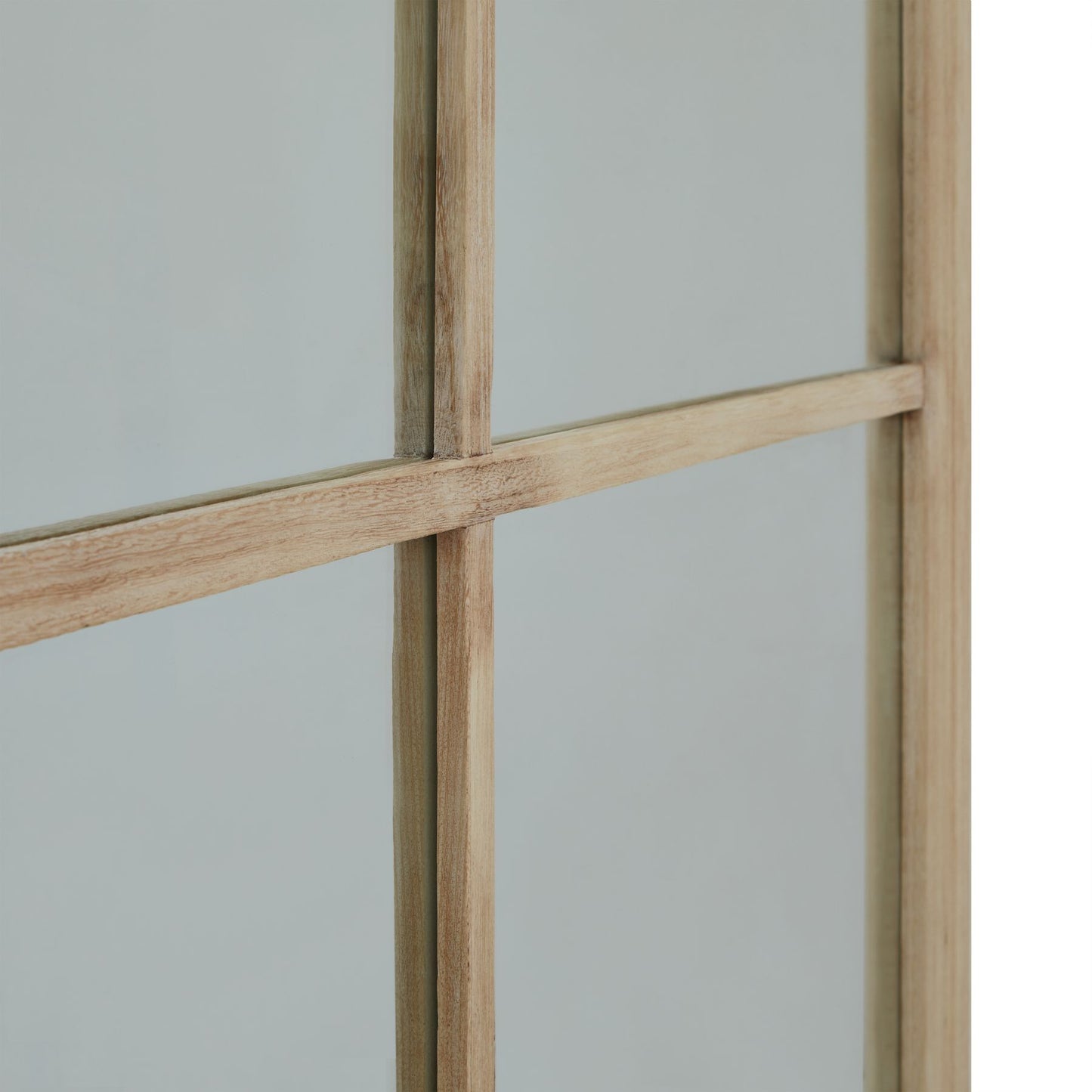Washed Wood Extra Large Window Mirror – 170cm Tall Rustic Wooden Wall Mirror