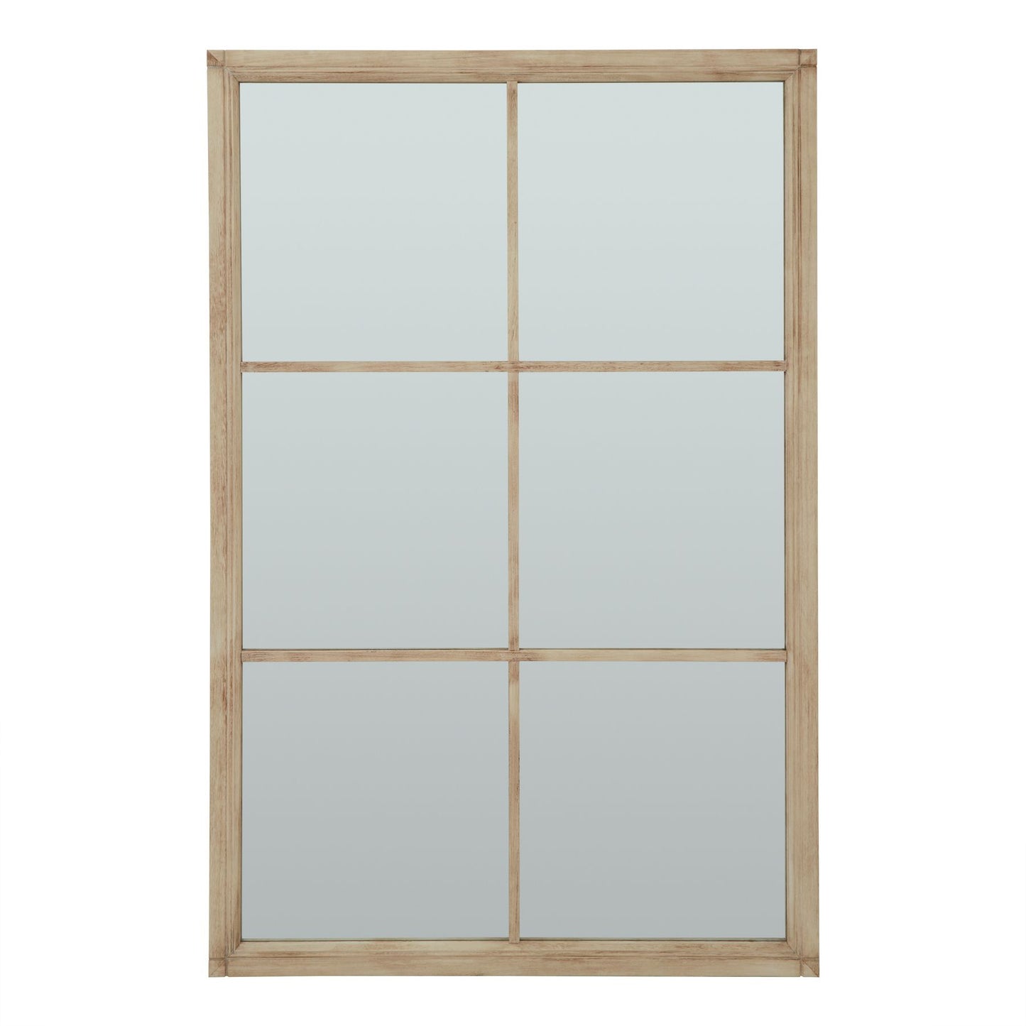 Washed Wood Extra Large Window Mirror – 170cm Tall Rustic Wooden Wall Mirror