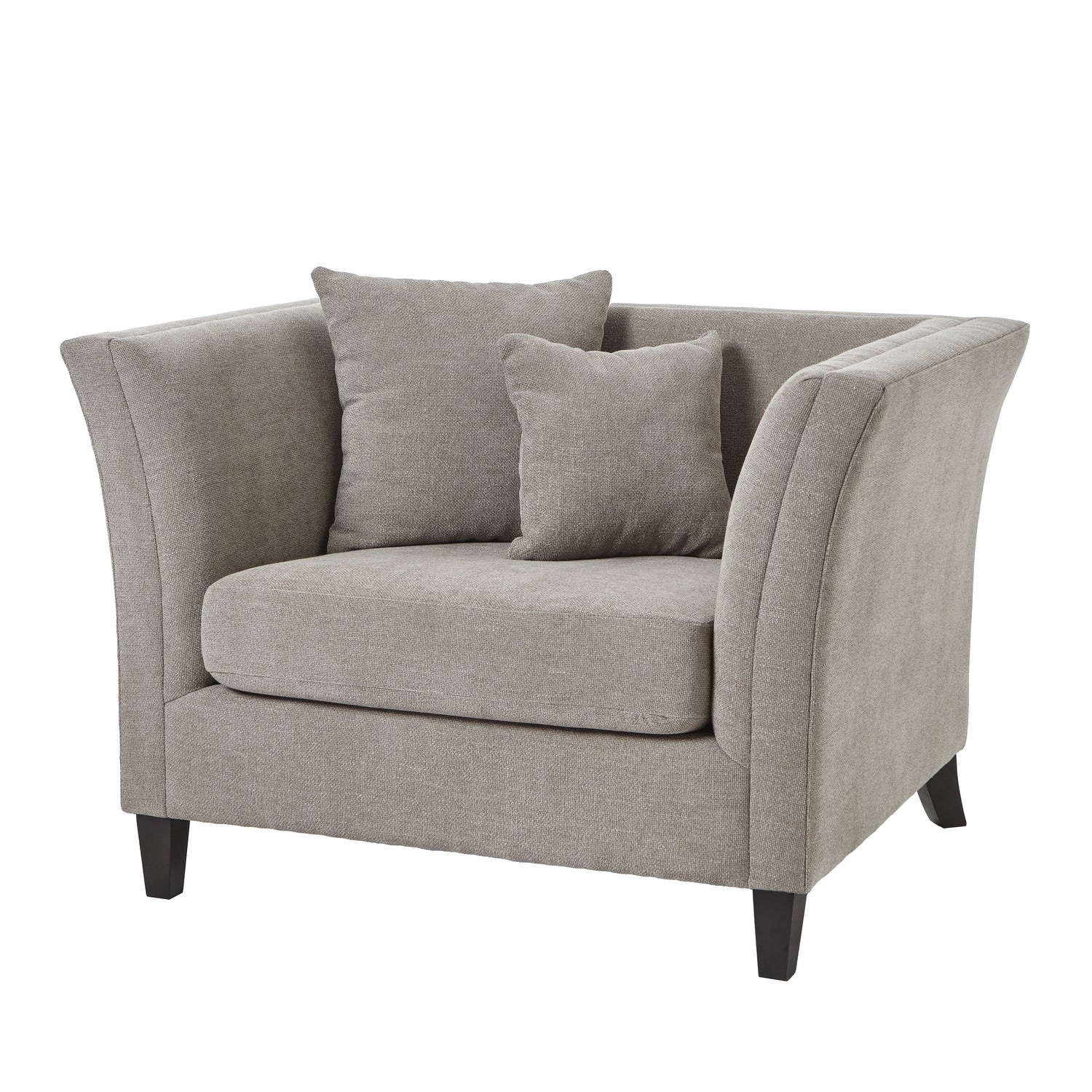 Indulge in the ultimate comfort with the Vesper Taupe Cushion Back Snuggle Chair. FREE UK MAINLAND DELIVERY. Shop online today at www.nobleandnook.co.uk