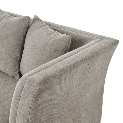 Indulge in the epitome of comfort and elegance with the Vesper three seater sofa. Handcrafted to perfection, in neutral taupe hue making it the perfect centrepiece for refined living spaces. Shop online today www.nobleandnook.co.uk