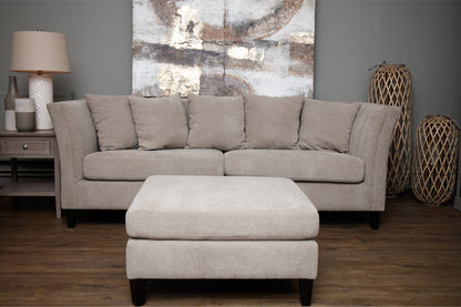 Indulge in the epitome of comfort and elegance with the Vesper three seater sofa. Handcrafted to perfection, in neutral taupe hue making it the perfect centrepiece for refined living spaces. Shop online today www.nobleandnook.co.uk