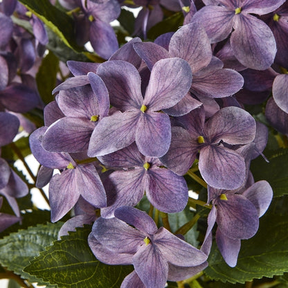 Medium Purple Faux Hydrangea Plant in Pot | Artificial Flowers