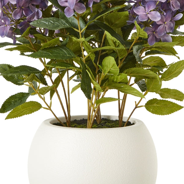 Medium Purple Faux Hydrangea Plant in Pot | Artificial Flowers