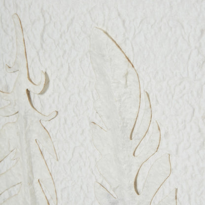Alta White Feathers Art Mounted In Beaded Frame