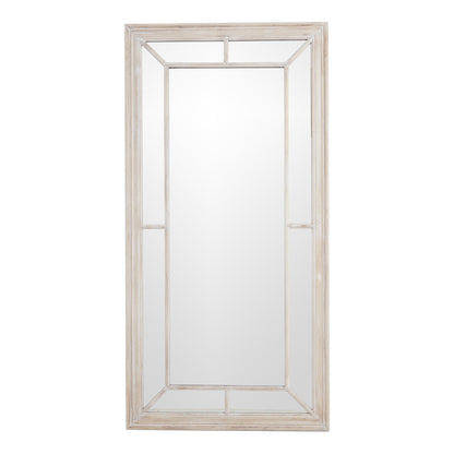 Large Washed Wood Framed Window Mirror – 200cm Rustic Floor Mirror for Modern & Traditional Interiors