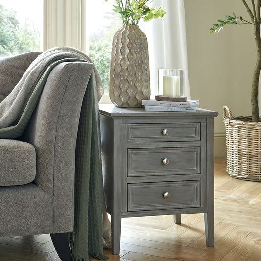 The Serene Three Drawer Bedside Table