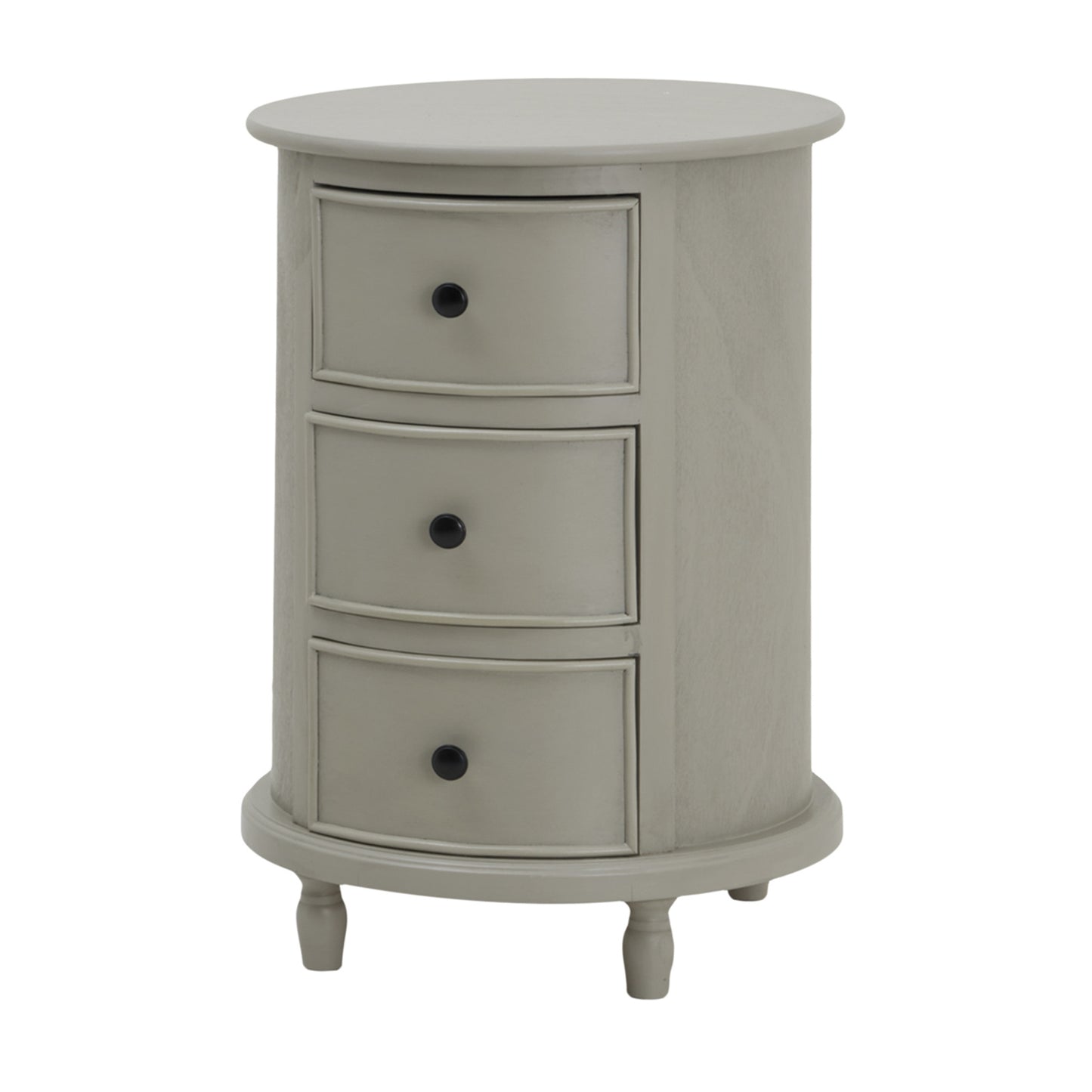 Camden 3 Drawer Round Side Table