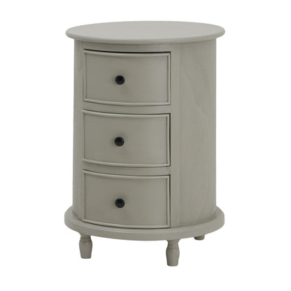 Camden 3 Drawer Round Side Table