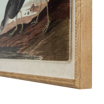 Flora & Fauna Collection – Snipes on Linen in Beaded Frame