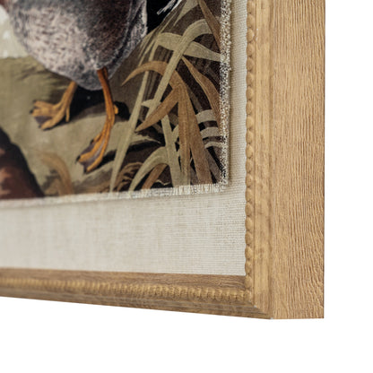 Flora & Fauna Collection – Duck on Linen in Beaded Frame