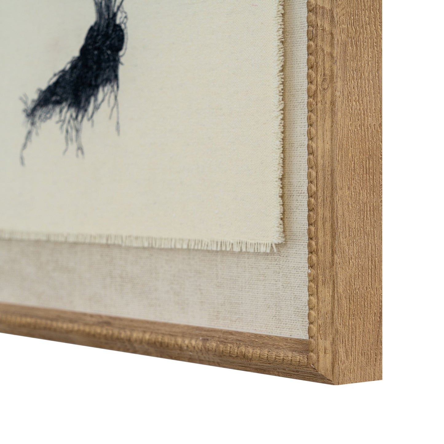Flora & Fauna Collection – Spleenwort on Linen in Beaded Frame
